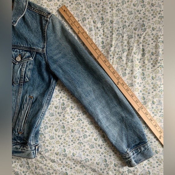 Lucky Brand Tomboy Trucker Denim Jacket Boho Mud Cloth Evil Eye M - Picture 7 of 16